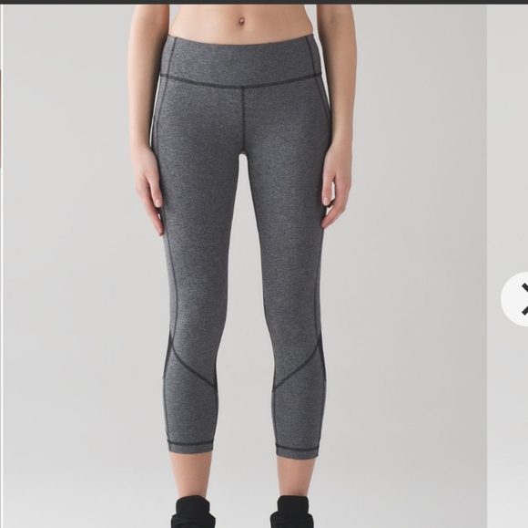 Lululemon Pace Rival Crop *22" Heathered Black / Black - Picture 7 of 16